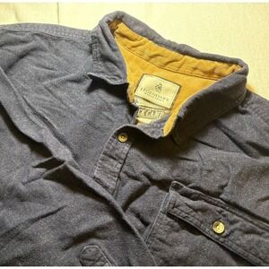 Legendary Whitetails Buck Camp Men's 3XLT Navy Blue Flannel Button Up Shirt